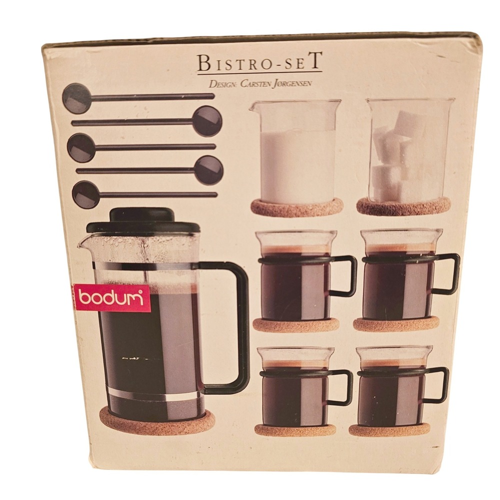 90s Bodum Bistro 12 Piece Coffee Set Carsten Jorgensen Swiss Glass French Press